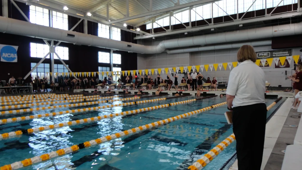 university swimming meet