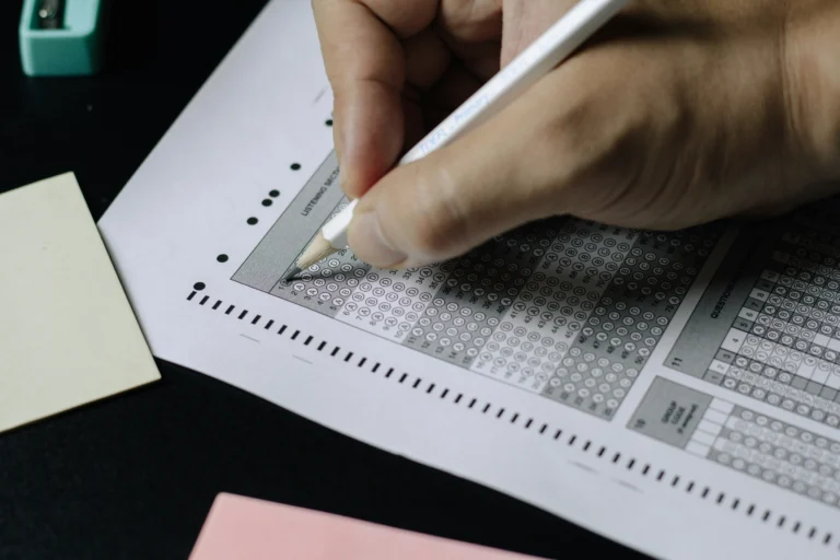 Student taking an exam that will count towards GPA.