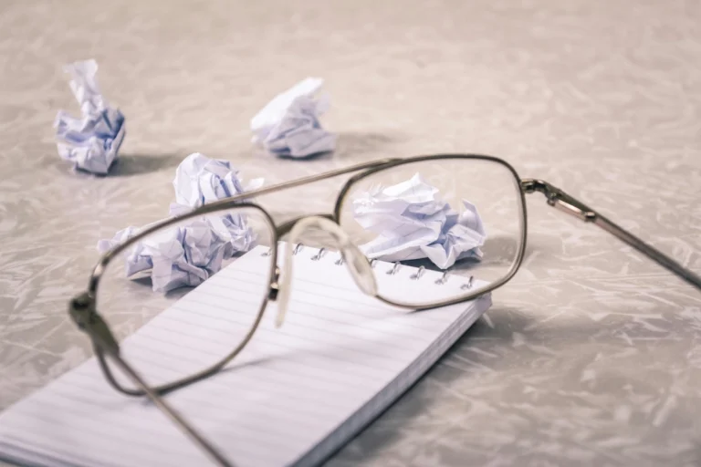Sunglasses on a notebook