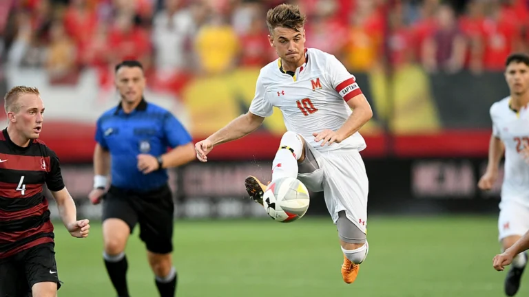 Soccer player at a college game